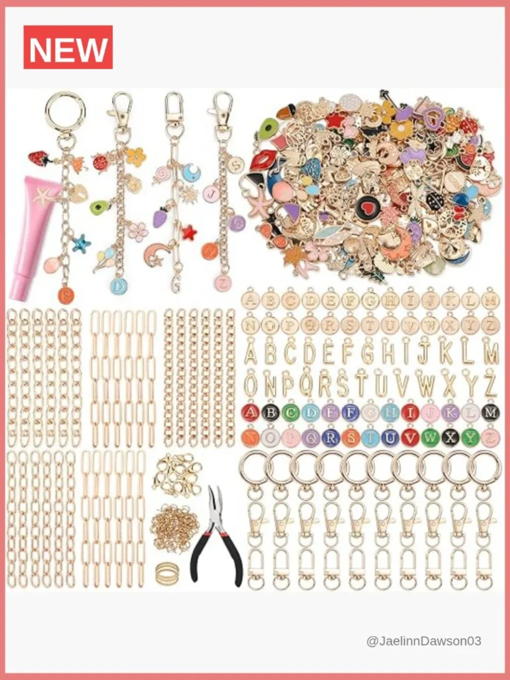 500 Pc Jewelry Making Kit for Custom Keychains DIY Charms Supplies